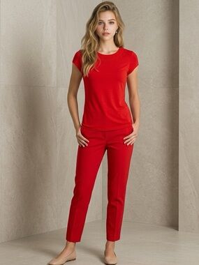 Ted Baker Bright Red Cap-Sleeve Knit Top